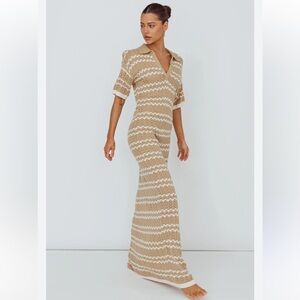 Crochet short sleeve maxi dress